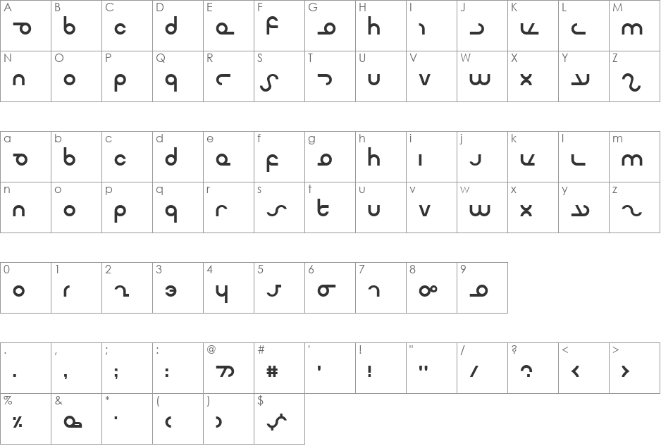 Masterdom font character map preview