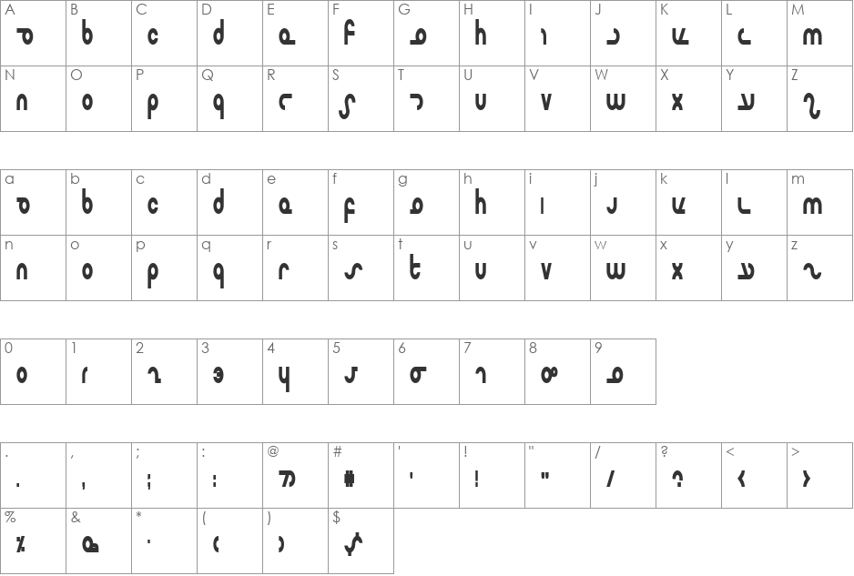 Masterdom Condensed Bold font character map preview