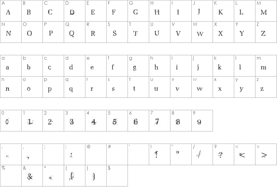 matapunkis font character map preview