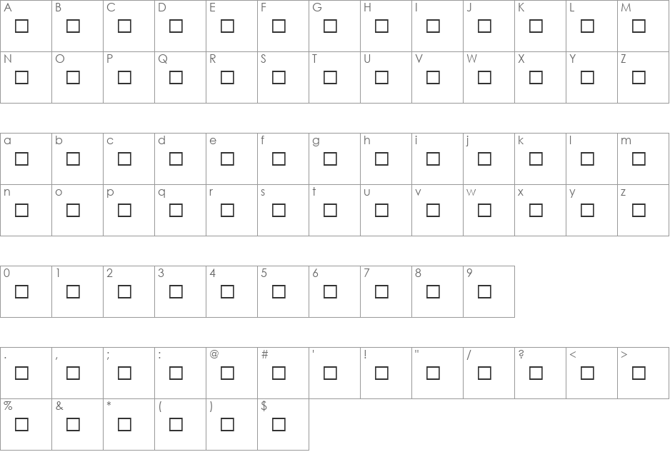 Math-PS font character map preview