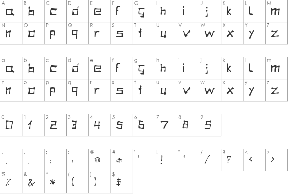 mato font character map preview