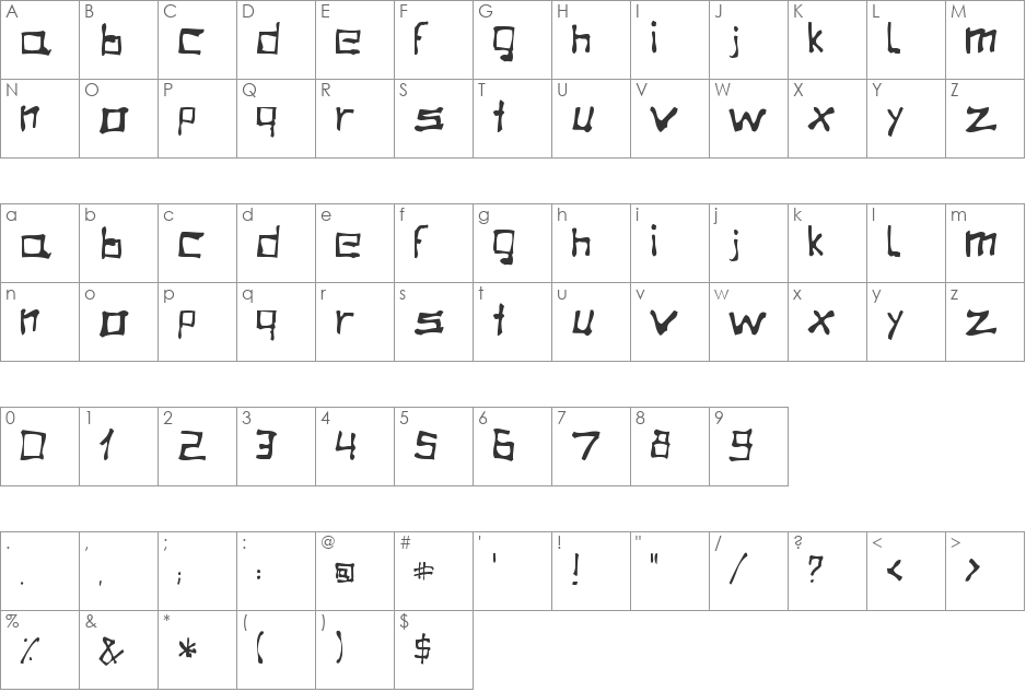mato font character map preview