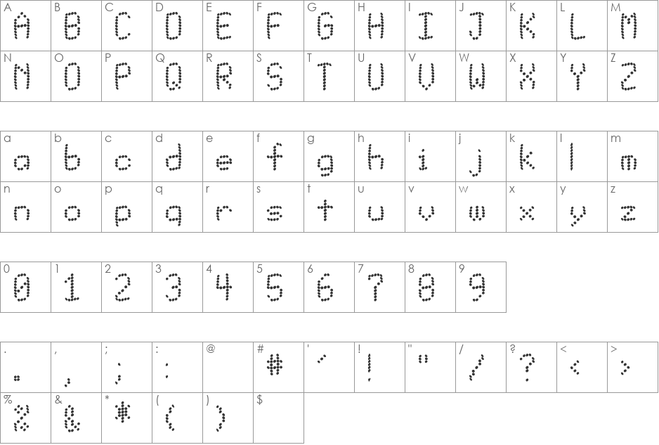 MatrixbuK font character map preview