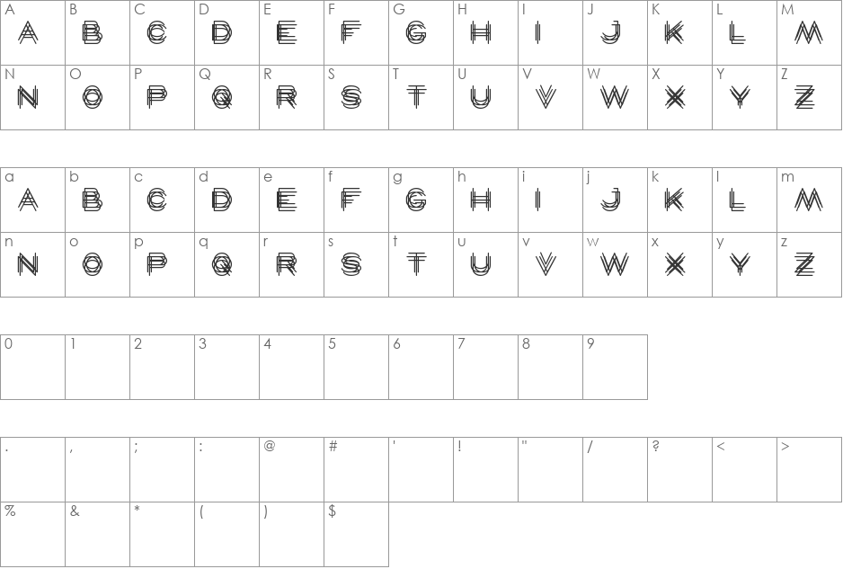 MAVERICK font character map preview