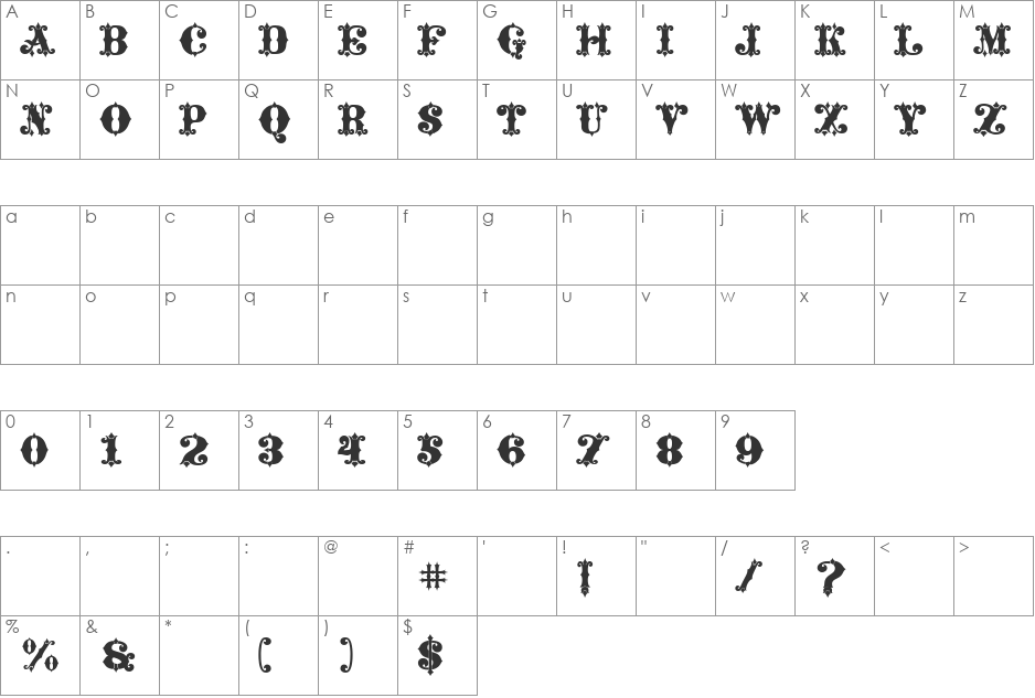 MavericksLuckFill font character map preview