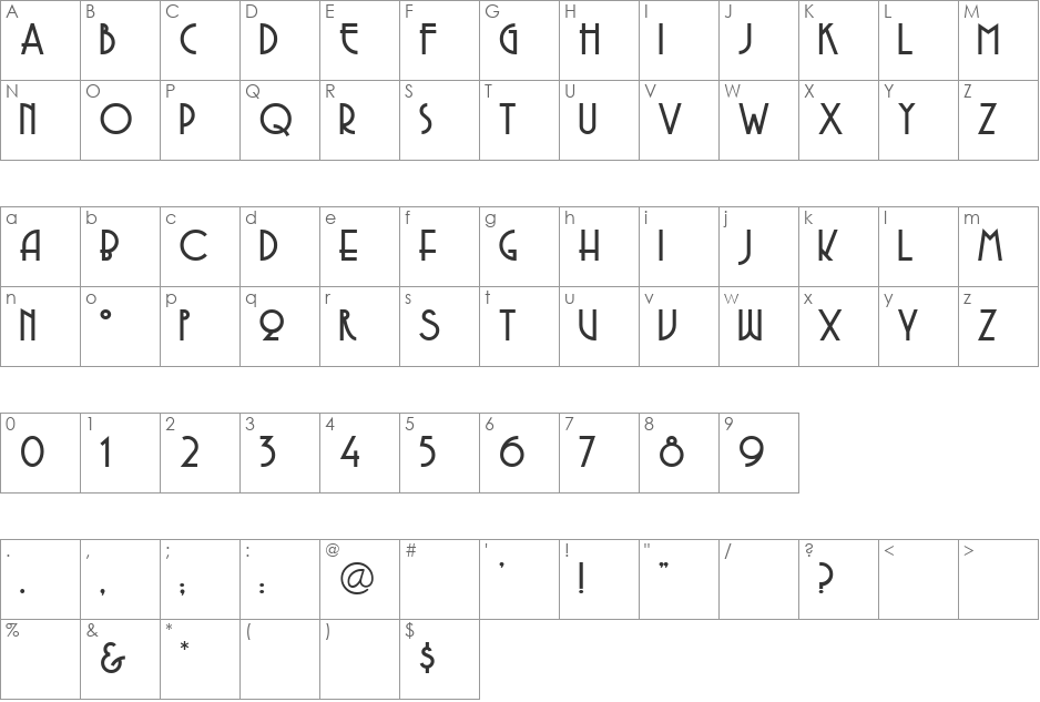 Max Illussion font character map preview