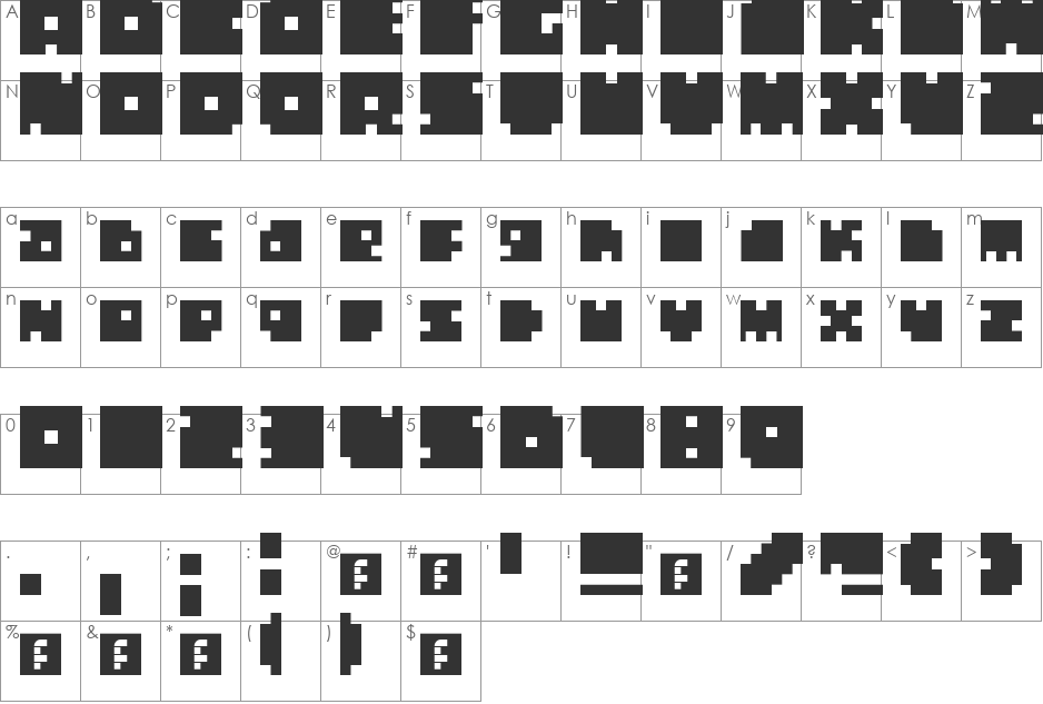 maximini font character map preview