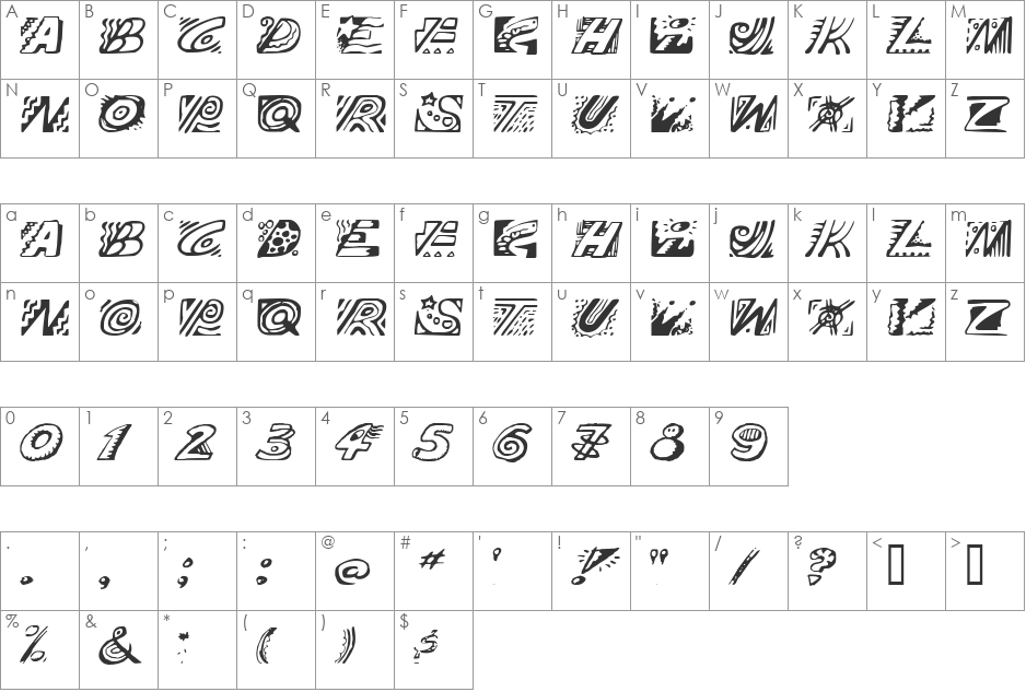 Maya font character map preview
