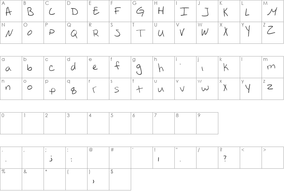 maydogg font character map preview
