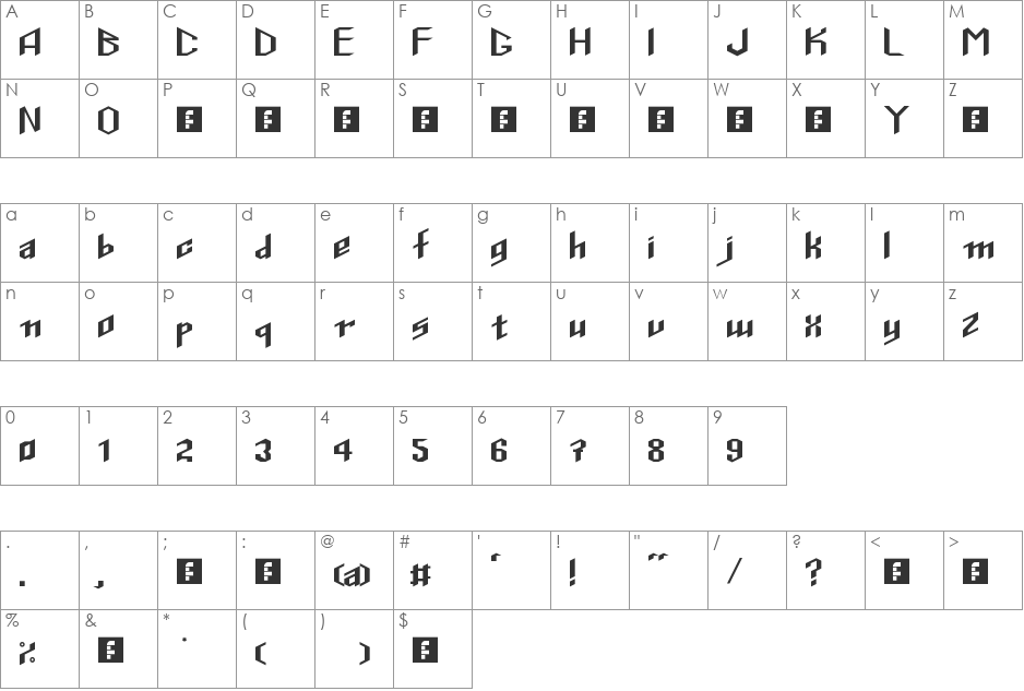 MayNotRegular font character map preview