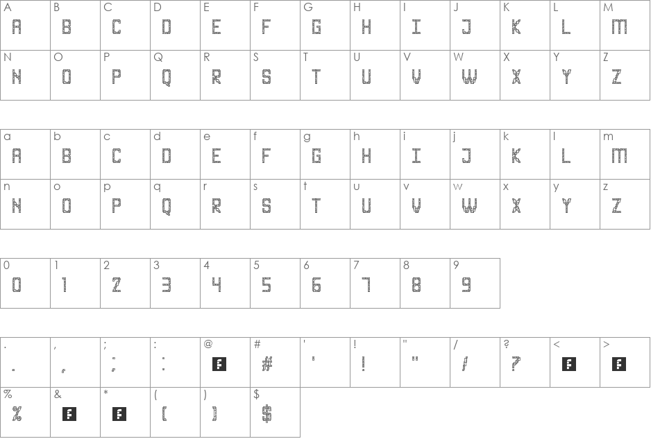 Maze Sanz font character map preview