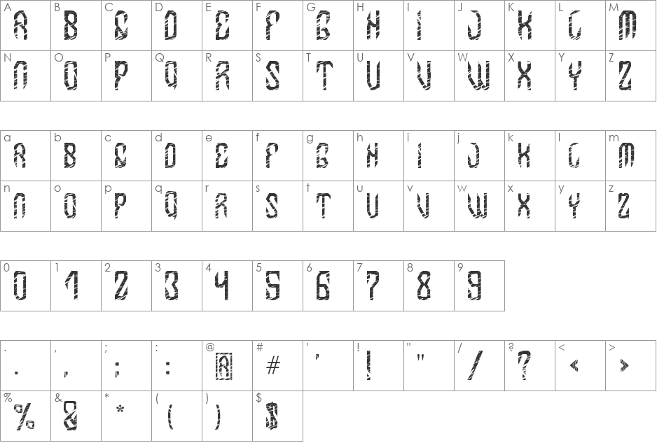 MB-InDigit font character map preview