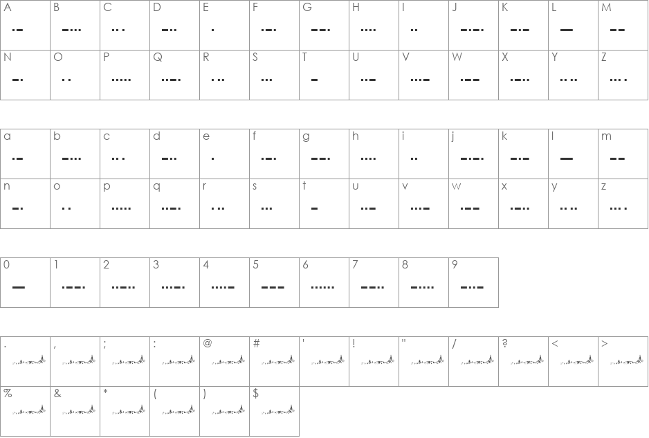 MC morse_Am_or_Railway_1844 font character map preview