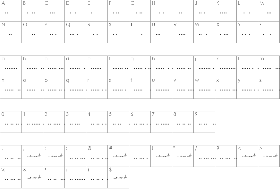 MC morse_Baudot_5_Unit font character map preview