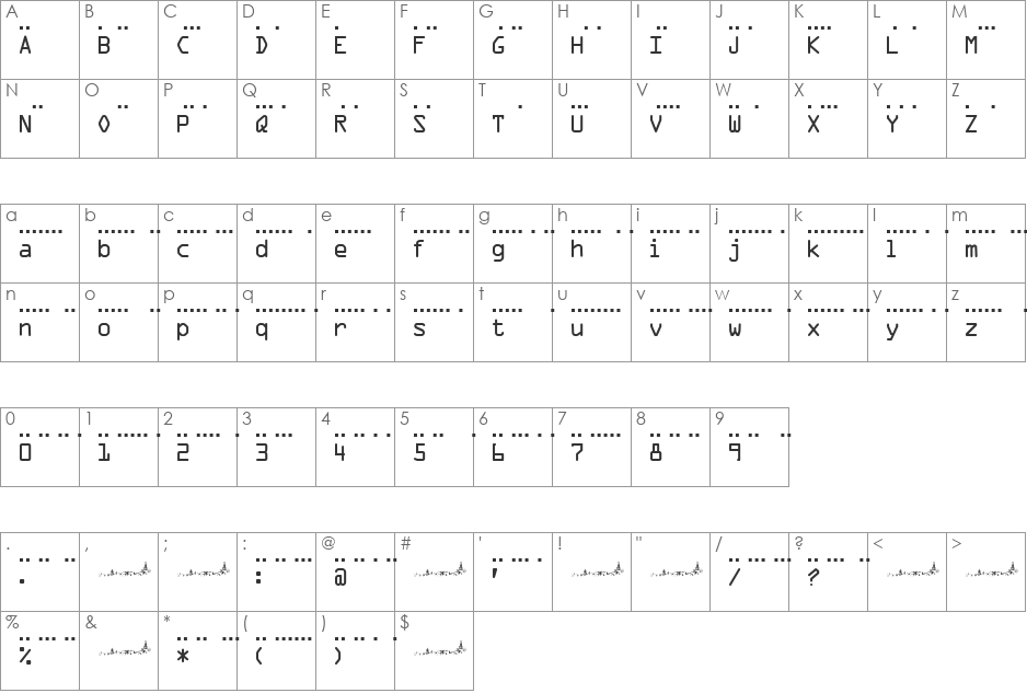 MC morse_Baudot_5_Unit S font character map preview