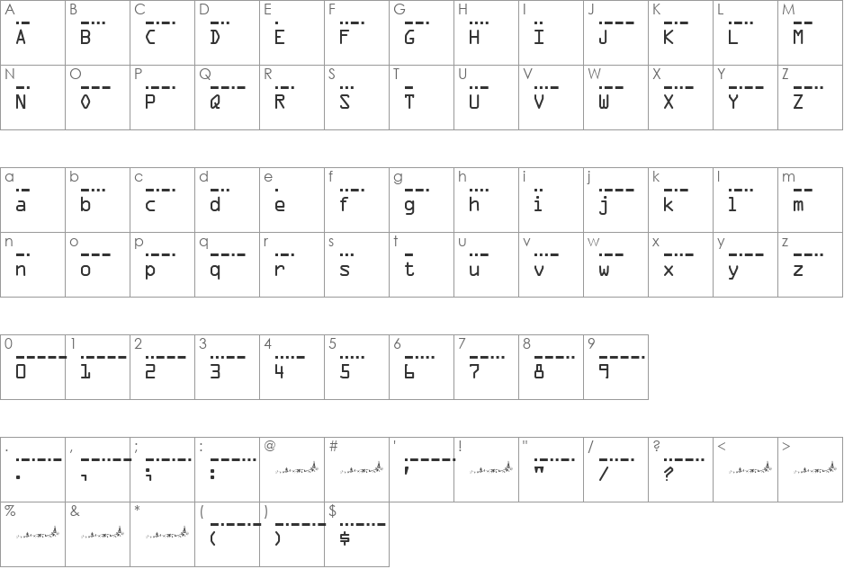 MC morse_International_1890 S font character map preview