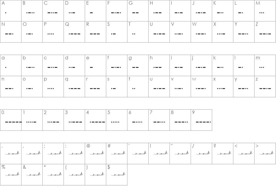 MC morse_US_Navy_Bugle_1920 font character map preview