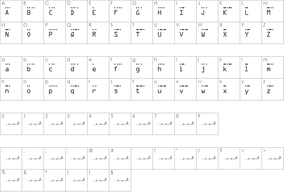 MC morse_Vail_Code_1837 S font character map preview