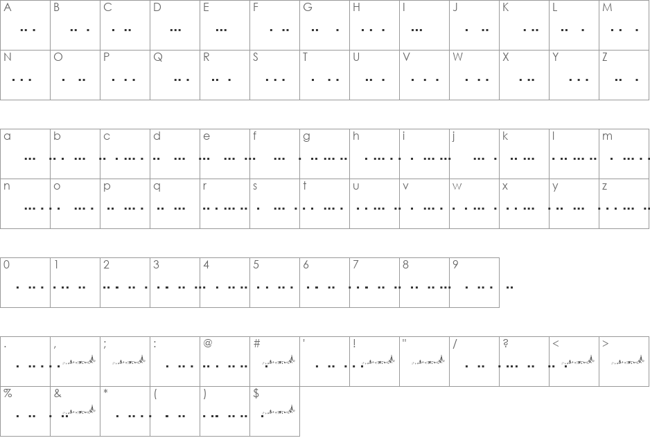 MC morse_VanDuuren_7_Unit font character map preview