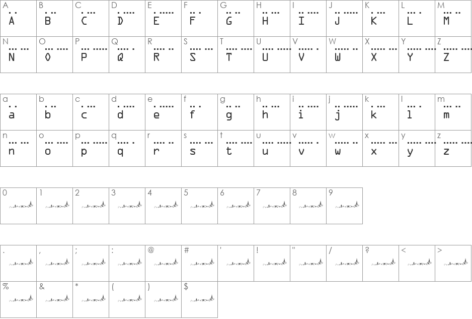 MC morse_Vietnam_POWs_1965 S font character map preview