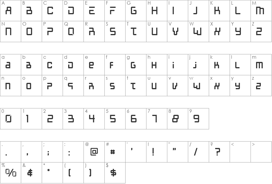 McAlberto font character map preview