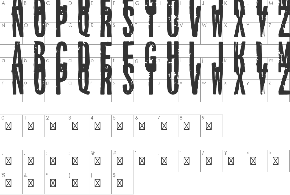 McDonalds font character map preview