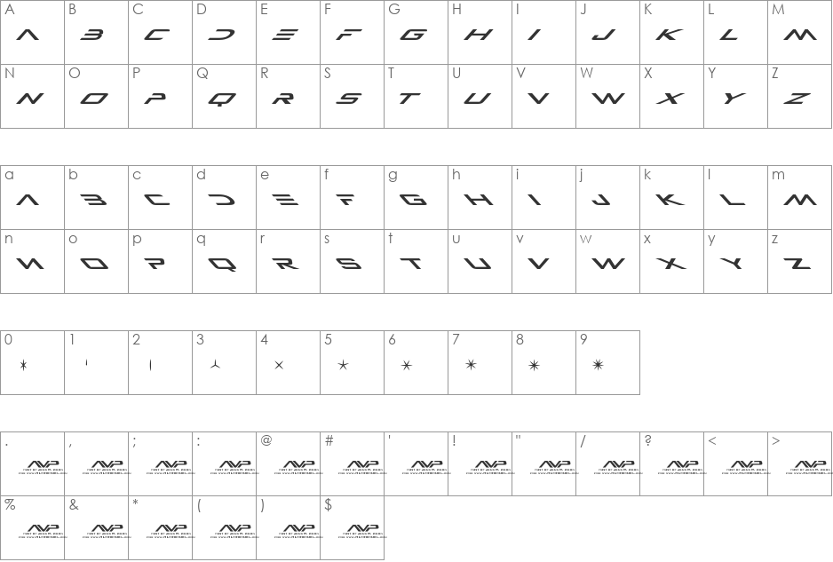 AVP font character map preview