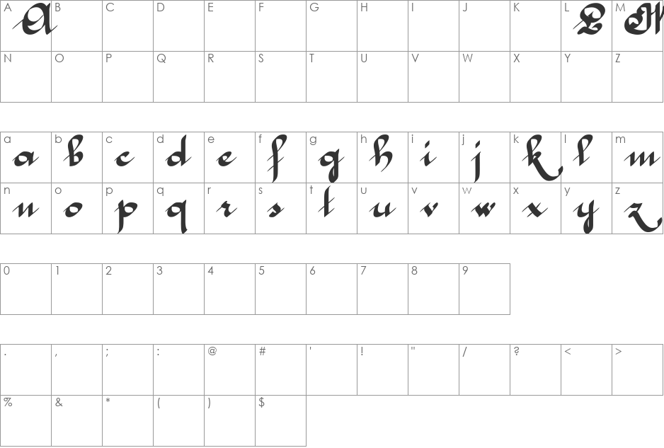 McLeona font character map preview