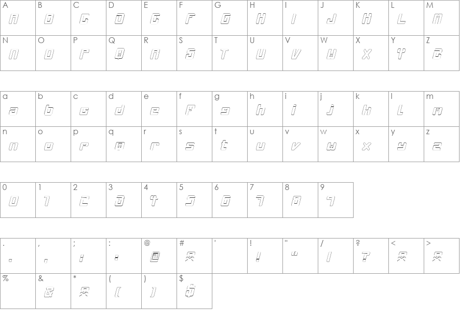 mclovin font character map preview