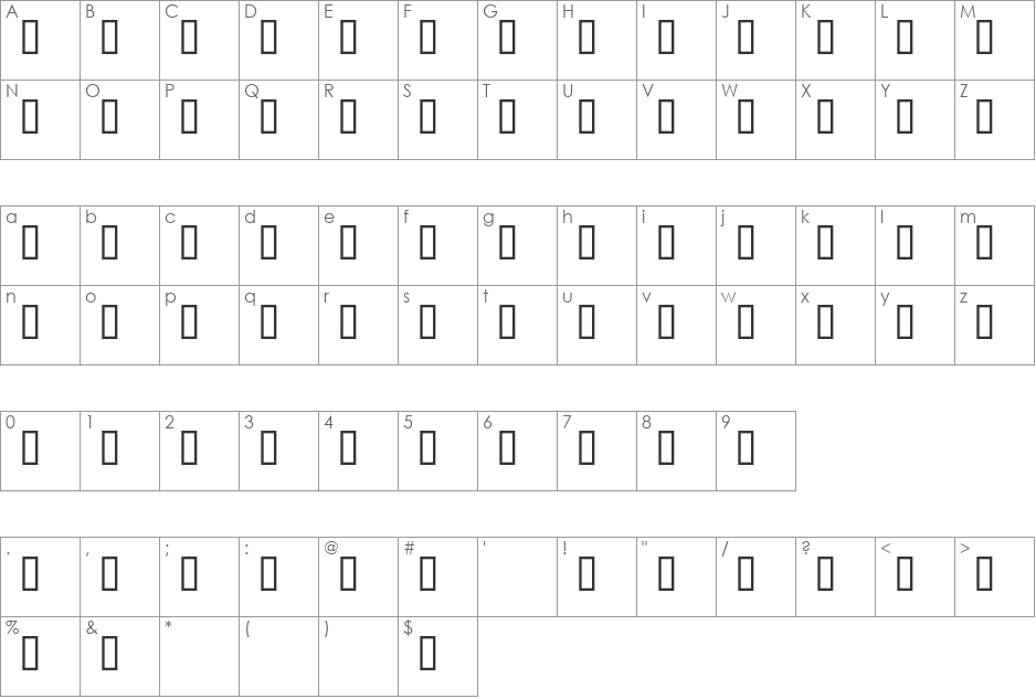 MCS ALHADA DECO font character map preview