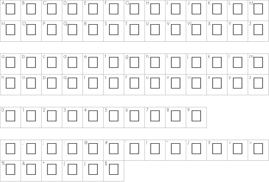 MCS Andalos E_U 3D. font character map preview