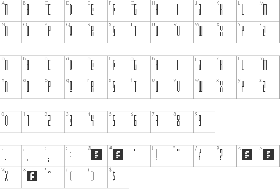 AWSM font character map preview