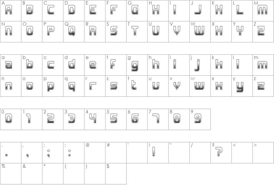 MDMA font character map preview