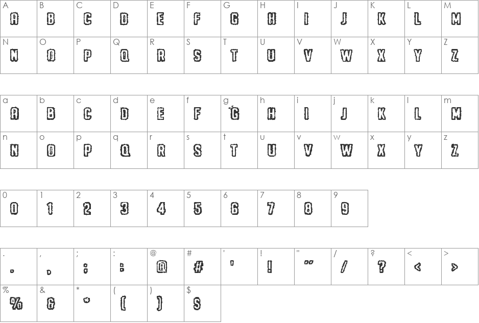 Me and your mother font character map preview