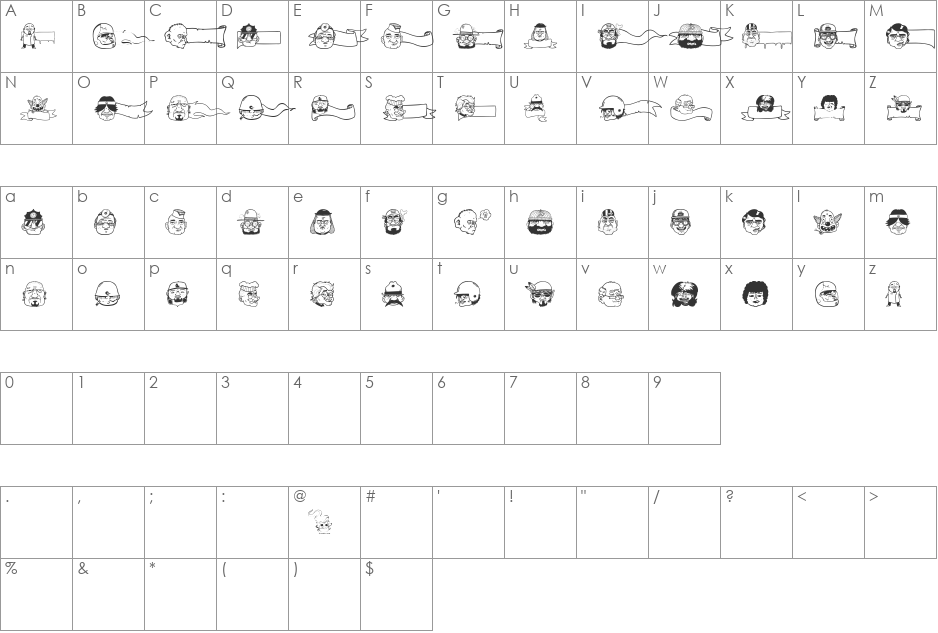 Meaning Of Life font character map preview