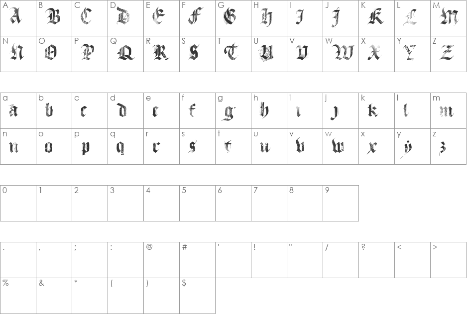 MecaGothix font character map preview