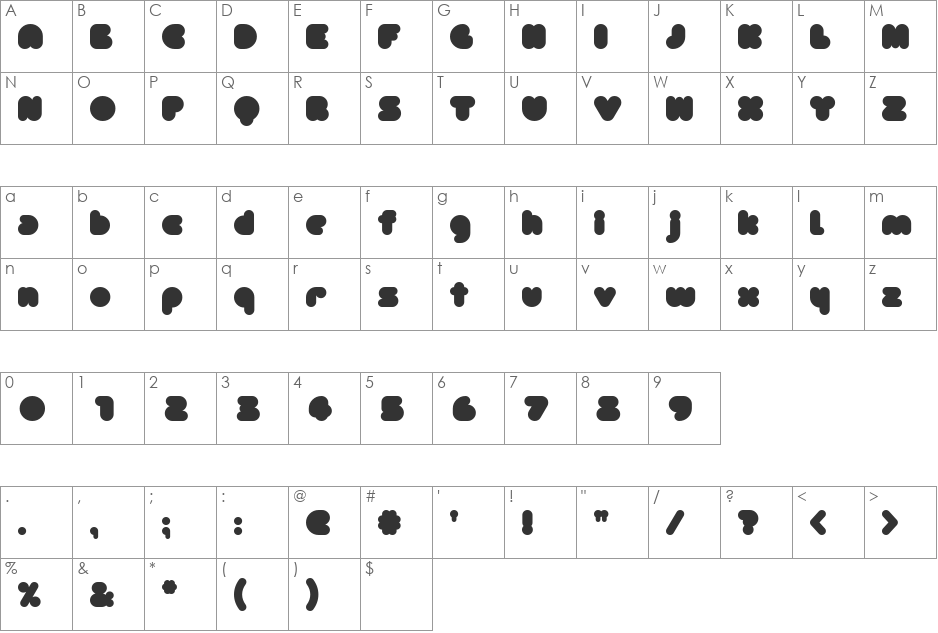 MechamaruAlp font character map preview