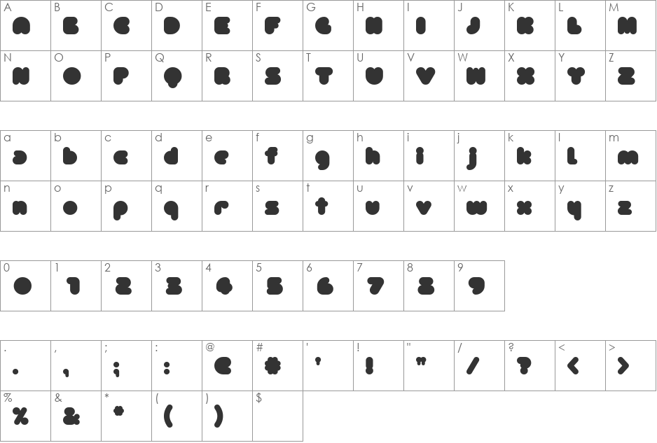 MechamaruKat font character map preview