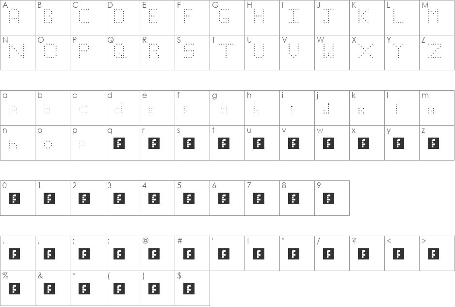 Mecrade_Font font character map preview