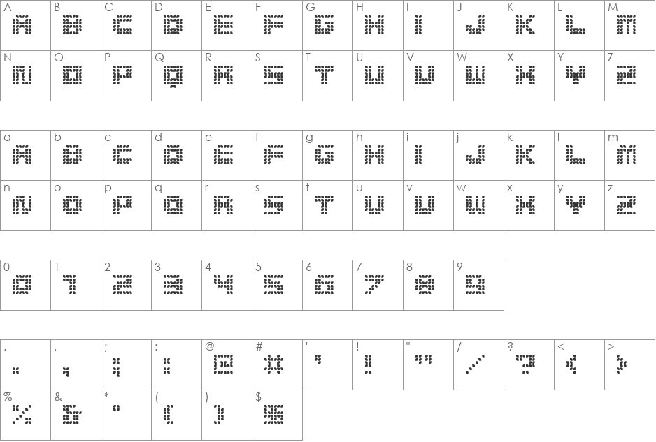 Med Splode font character map preview