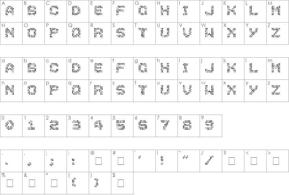 MedicationNeeded font character map preview