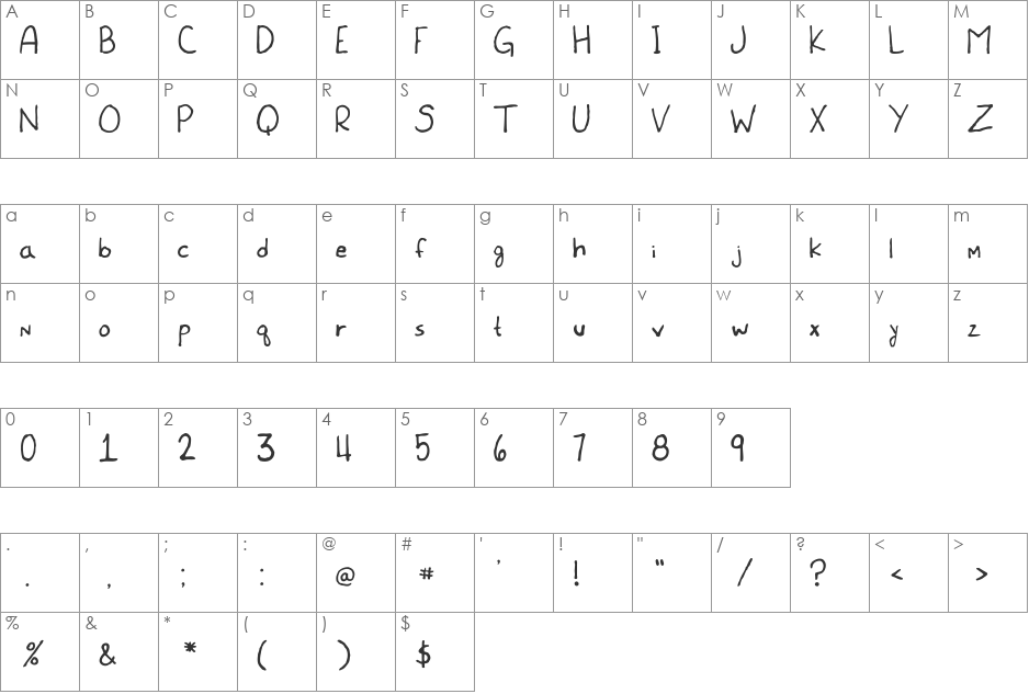 Meet the Submarine font character map preview