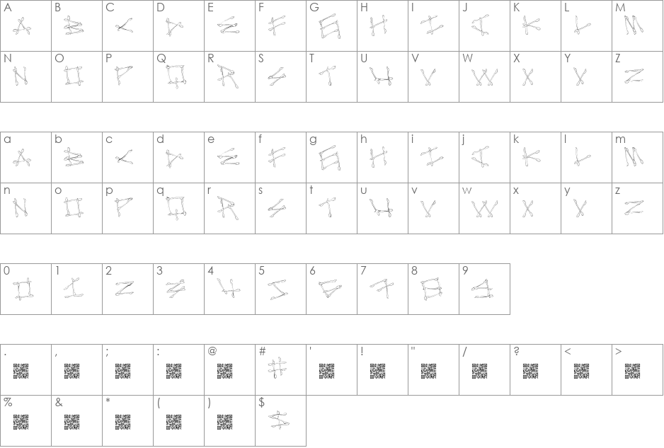 MegaBone font character map preview