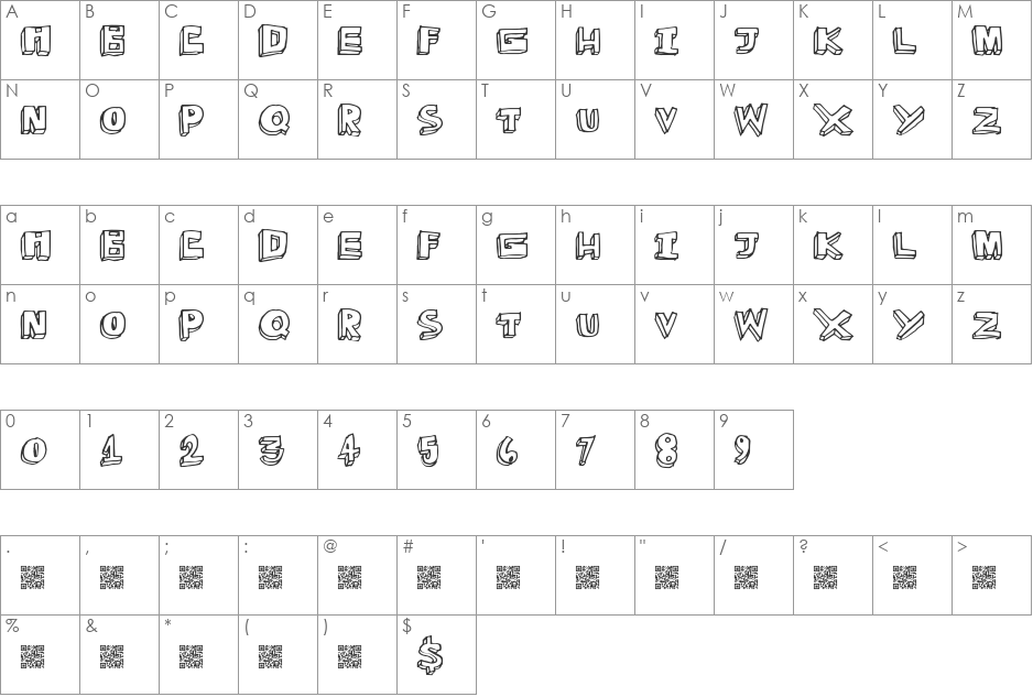 MegaPlay font character map preview