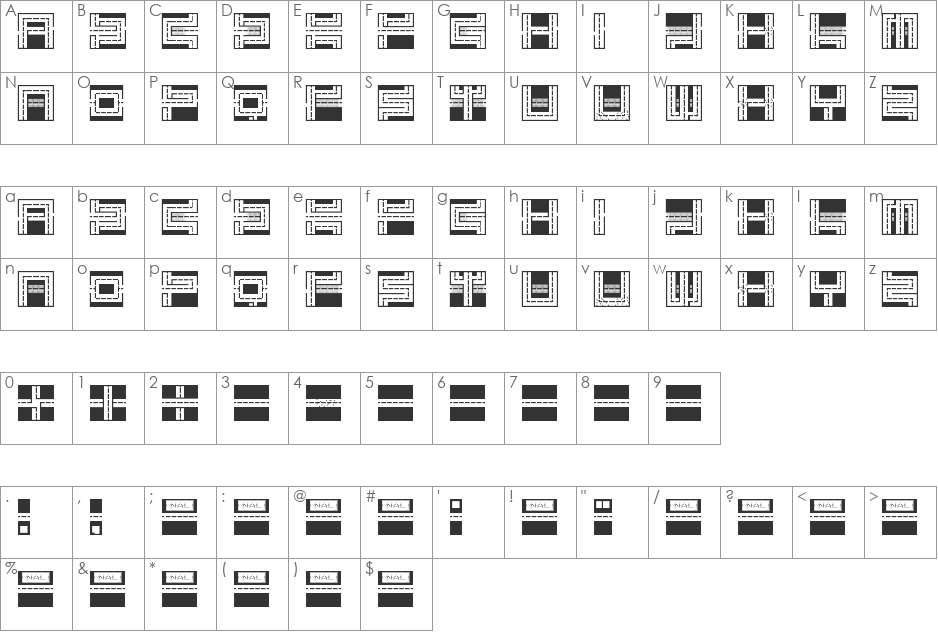 Melancholic Roadeo font character map preview