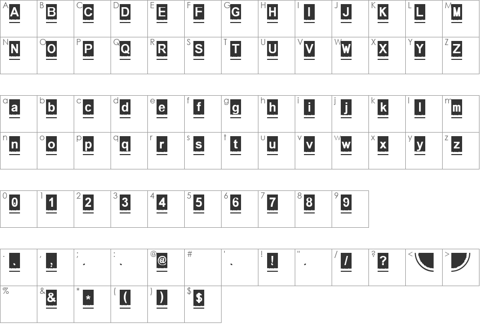 Melon font character map preview