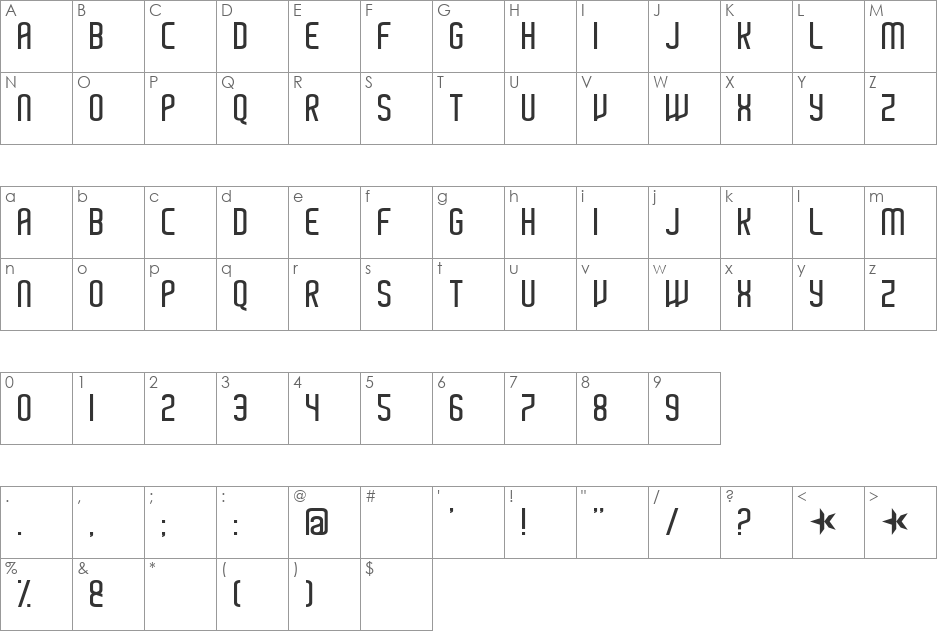 Ayherre font character map preview