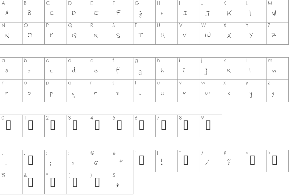 Menrath Antiqua font character map preview