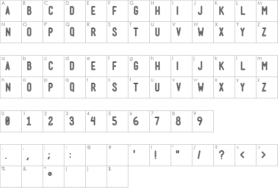 Mensch font character map preview