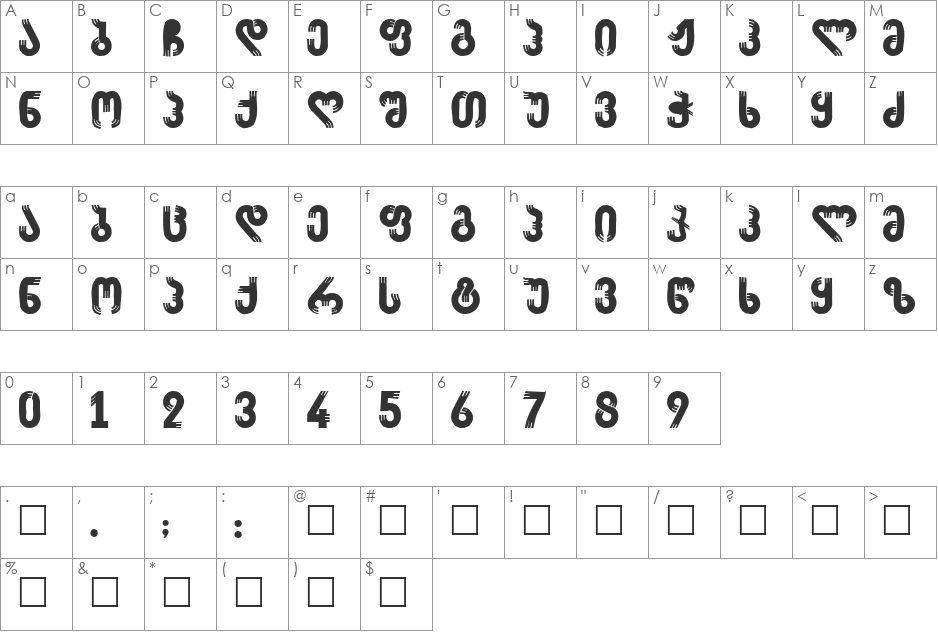 Merabgecadzeh font character map preview